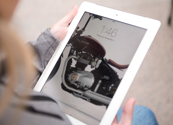 iPad screen being shown vertically