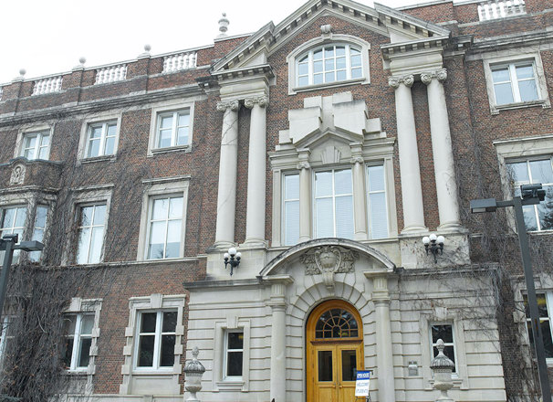 Front facade of older style university building