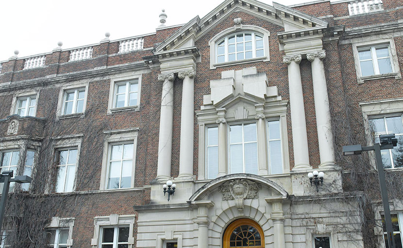 Front facade of older style university building