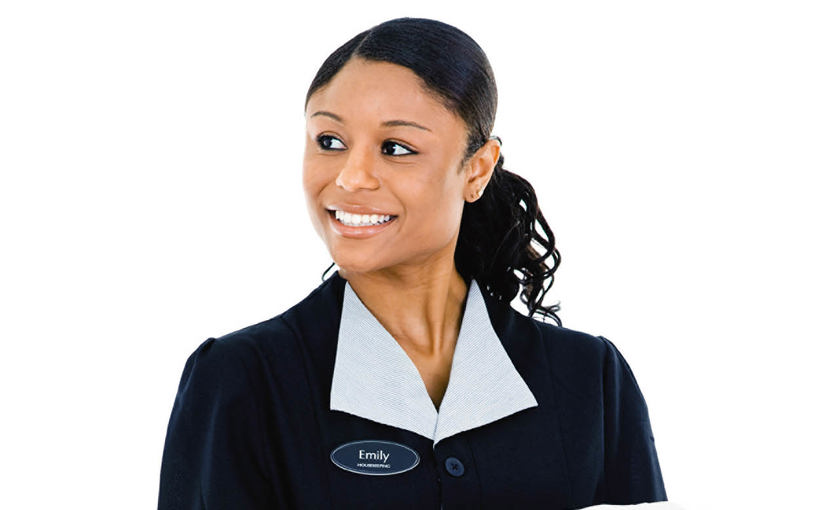 housekeeper with towels