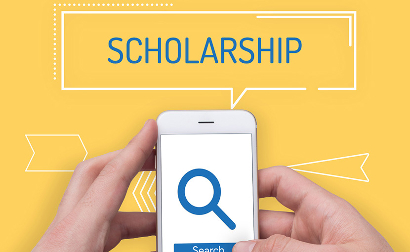 Search for scholarships on a mobile phone