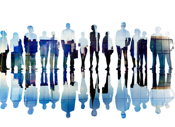 Stylized silhouette of people