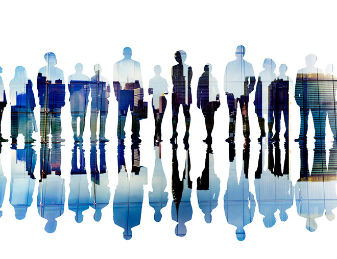 Stylized silhouette of people