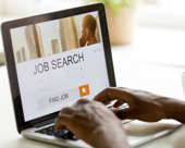 Job search on a laptop
