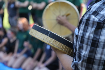 person drumming