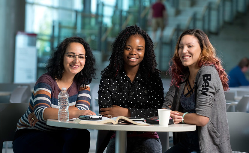 Students studying in a common area
