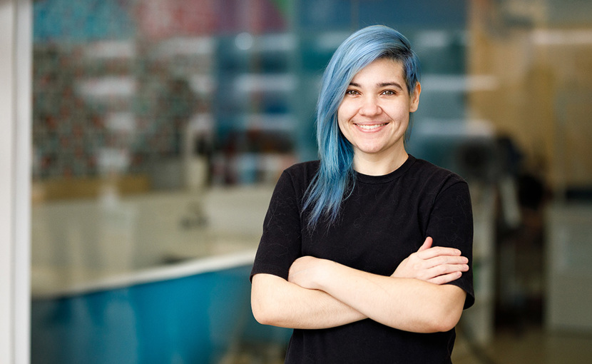 Youth employee in a pet salon