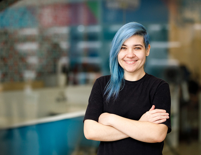 Youth employee in a pet salon