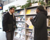 Job seeker discussing with career counsellor at an Alberta Supports Centre