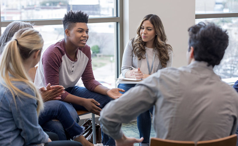 Youth in a group therapy session.
