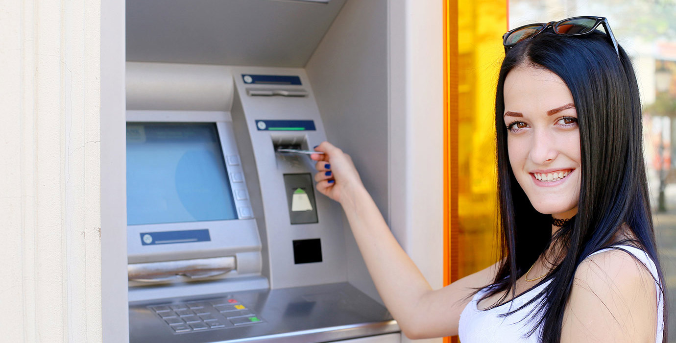 Person using an ATM