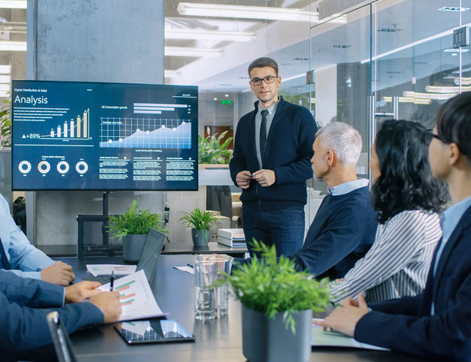 Presentation at a business meeting