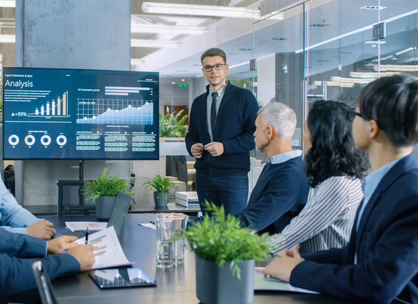 Presentation at a business meeting