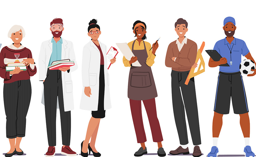 illustration-characters-representing-variety -f-occupations
