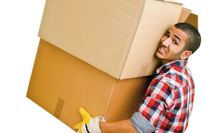 furniture mover carrying boxes