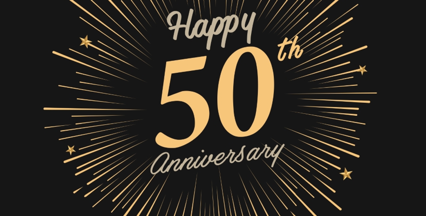 50th anniversary graphic. 