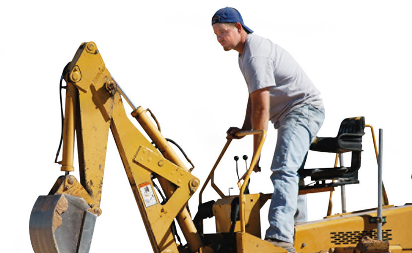 heavy equipment operator using machinery