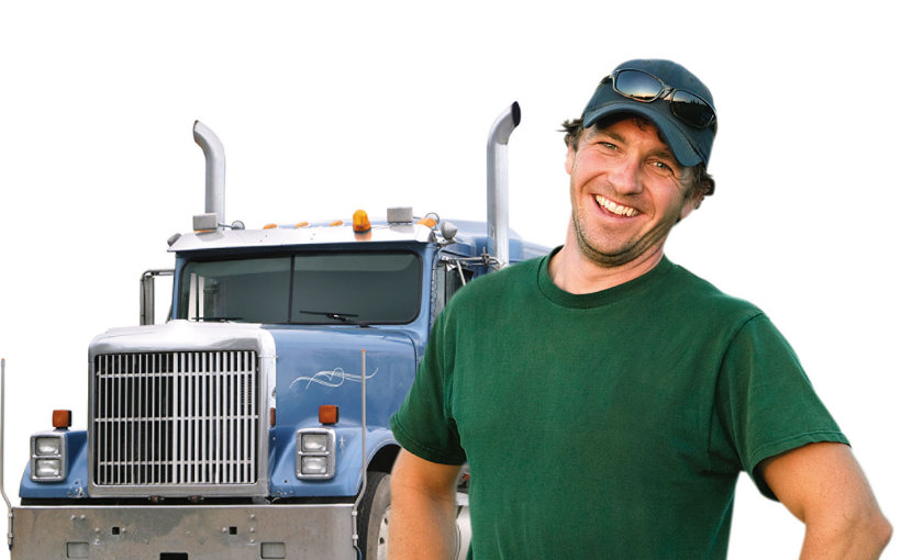 truck driver standing near truck